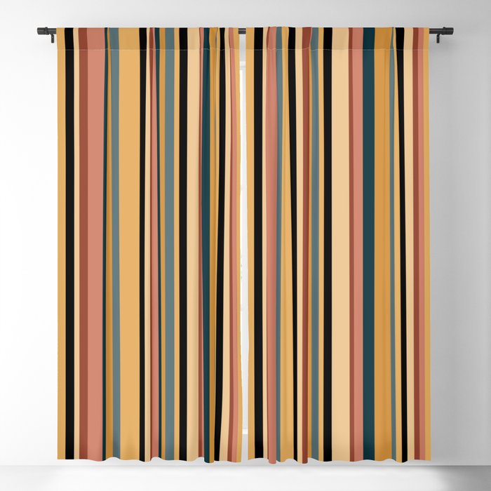 Classic Stripes X - Vintage Neutral Window Curtain Gallery Image 5