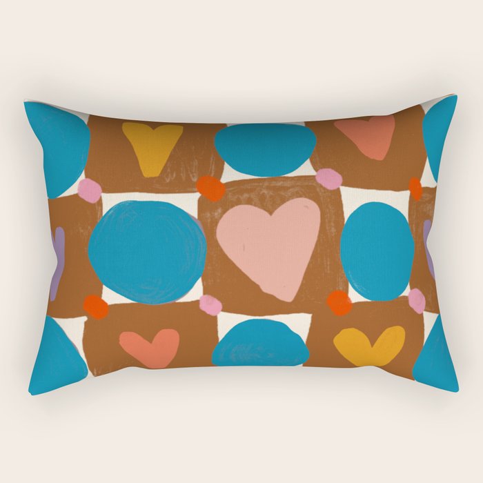 Hearts and Dots Rectangular Pillow Gallery Image 2