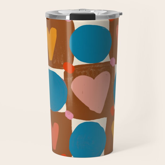 Hearts and Dots Travel Mug Gallery Image 1