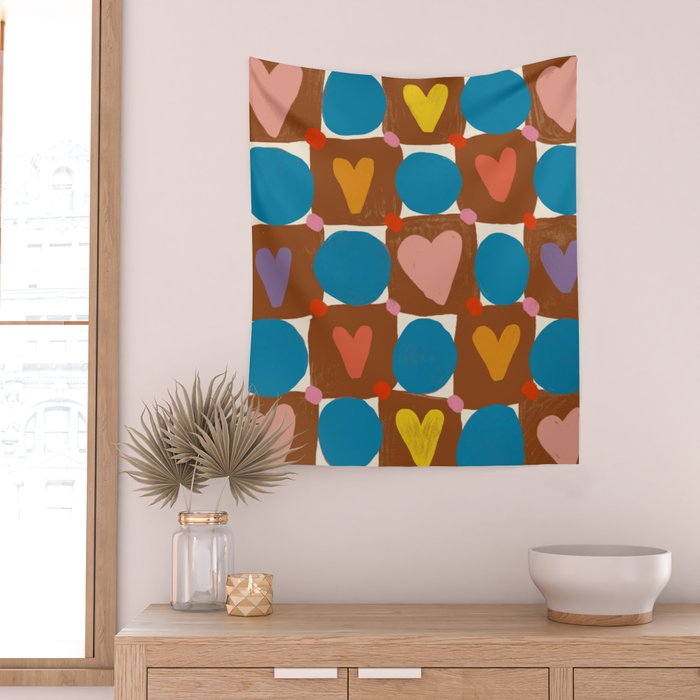 Hearts and Dots Wall Tapestry Gallery Image 2