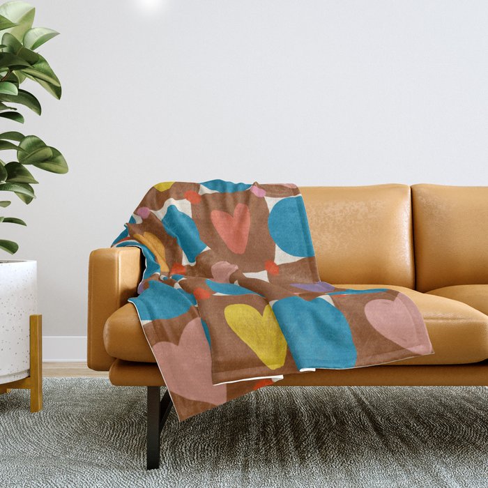 Hearts and Dots Throw Blanket Gallery Image 1