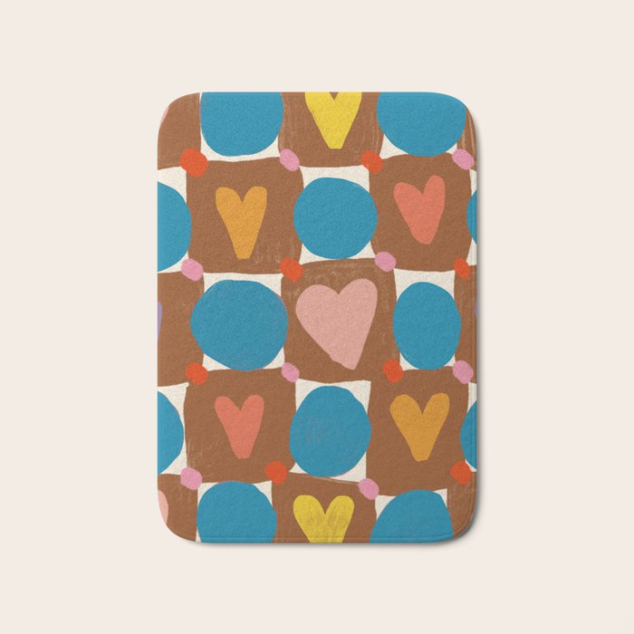 Hearts and Dots Bath Mat Gallery Image 1