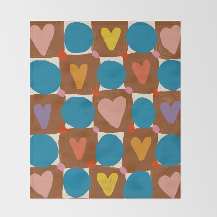 Hearts and Dots Throw Blanket Gallery Image 2