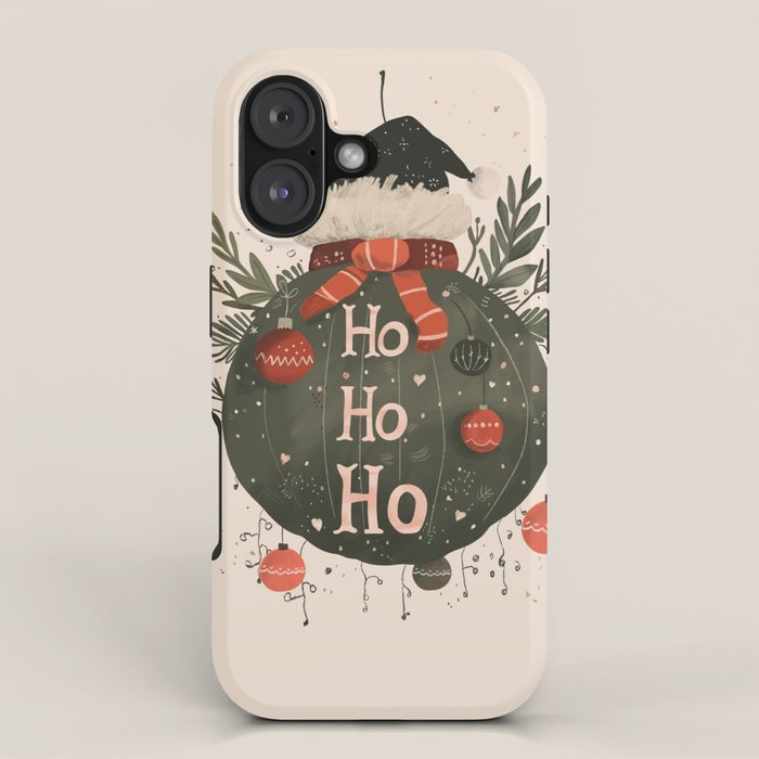 Festive Ho Ho Ho Bauble iPhone Case Gallery Image 1