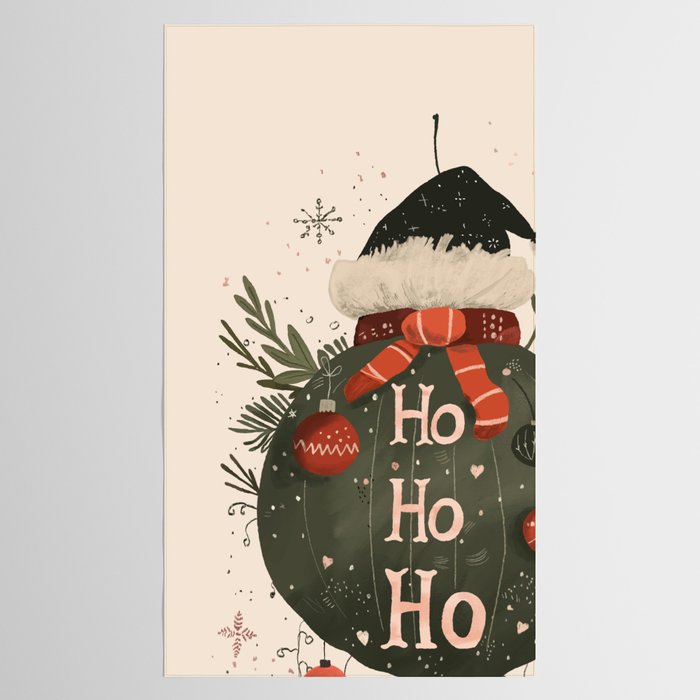 Festive Ho Ho Ho Bauble Tablecloth Gallery Image 2