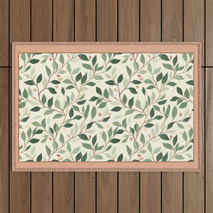 Romantic Botanica Autumn Bloom Outdoor Rug Gallery Image 1