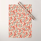 Chinese Tigers Retro Floral Pattern Wrapping Paper Gallery Image 1