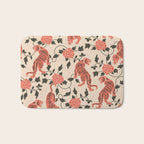 Chinese Tigers Retro Floral Pattern Bath Mat Gallery Image 1