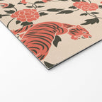 Chinese Tigers Retro Floral Pattern Welcome Mat Gallery Image 2