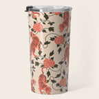 Chinese Tigers Retro Floral Pattern Travel Mug Gallery Image 3