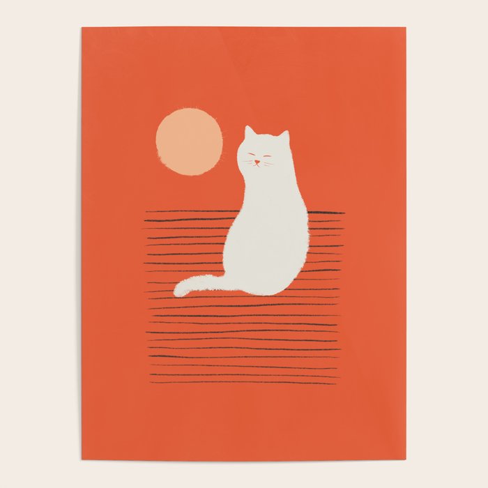Abstraction minimal cat 31 relax day Poster Gallery Image 1