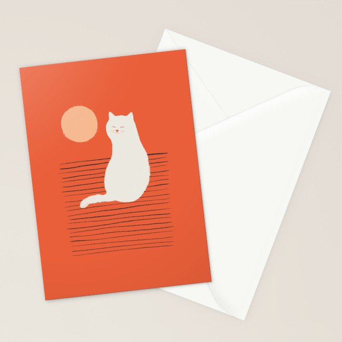 Abstraction minimal cat 31 relax day Stationery Card Gallery Image 2