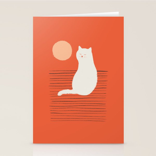 Abstraction minimal cat 31 relax day Stationery Card Gallery Image 2
