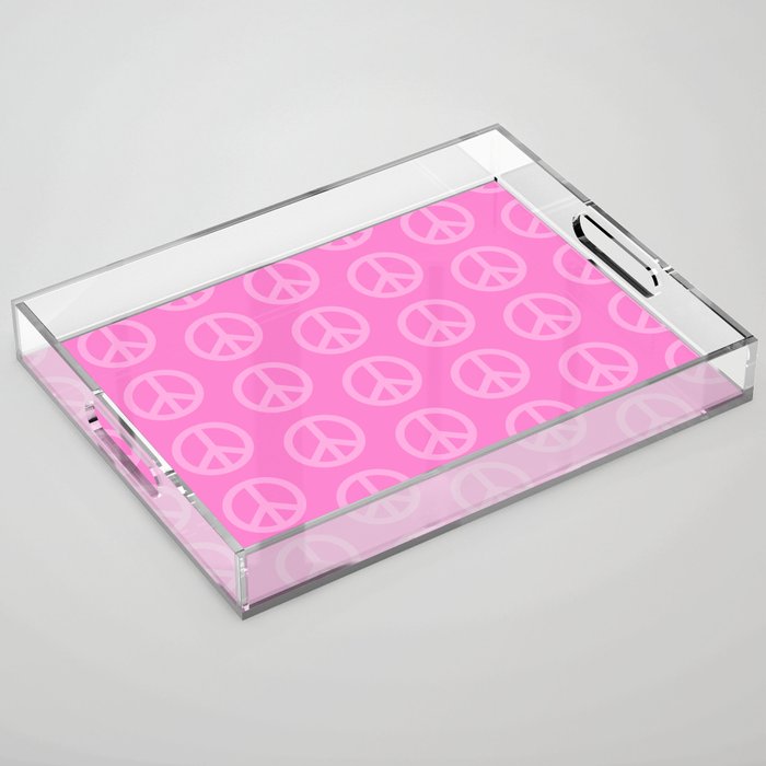 Peace Symbols - Pink Acrylic Tray Gallery Image 1