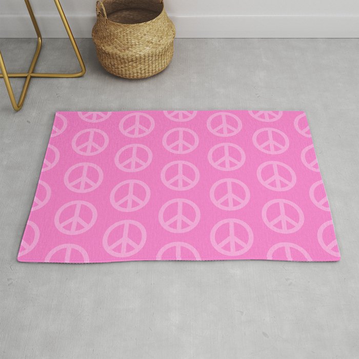 Peace Symbols - Pink Rug Gallery Image 1