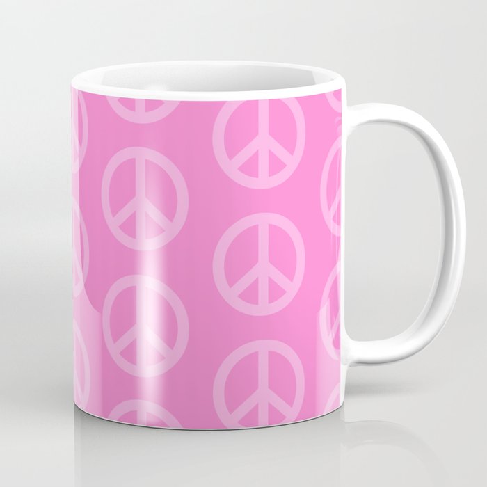 Peace Symbols - Pink Coffee Mug Gallery Image 1