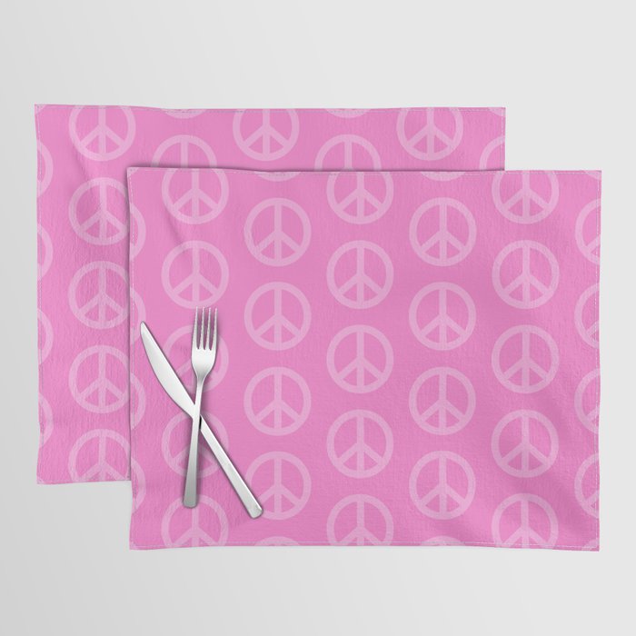 Peace Symbols - Pink Placemat Gallery Image 1