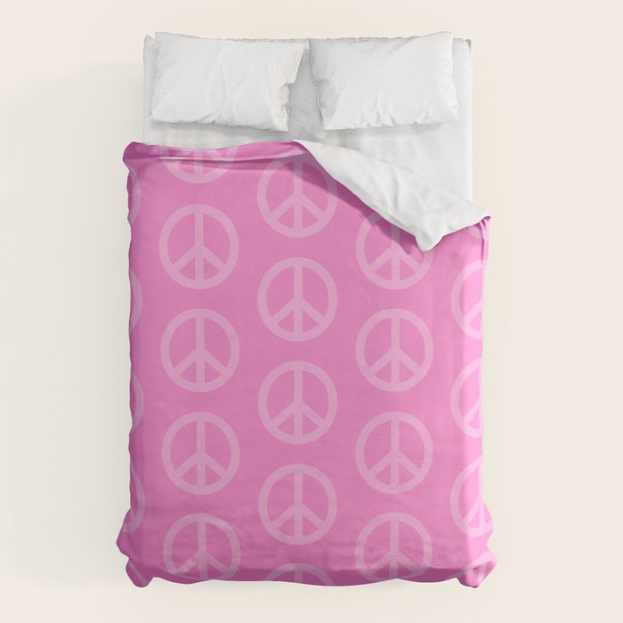 Peace Symbols - Pink Duvet Cover Gallery Image 6