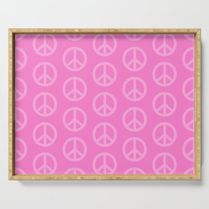 Peace Symbols - Pink Serving Tray Gallery Image 1