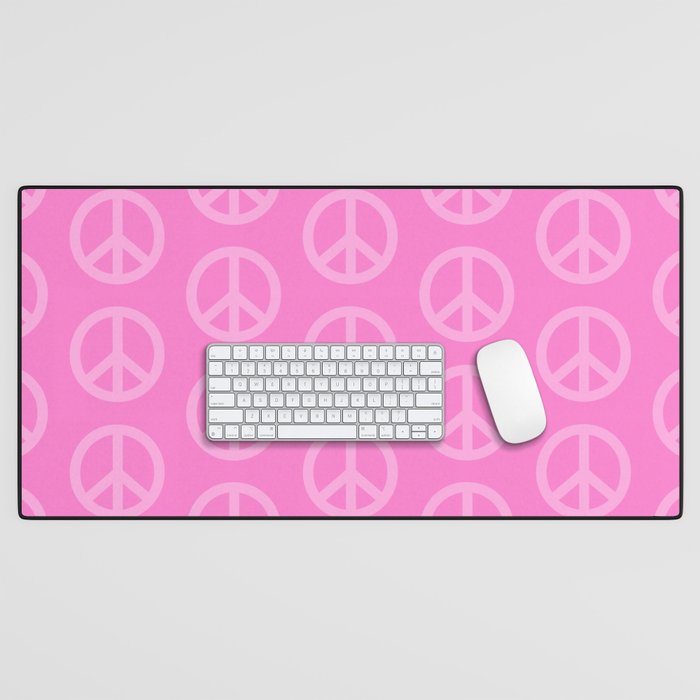 Peace Symbols - Pink Desk Mat Gallery Image 1