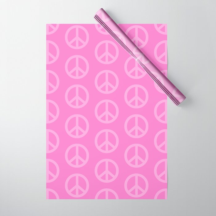 Peace Symbols - Pink Wrapping Paper Gallery Image 1