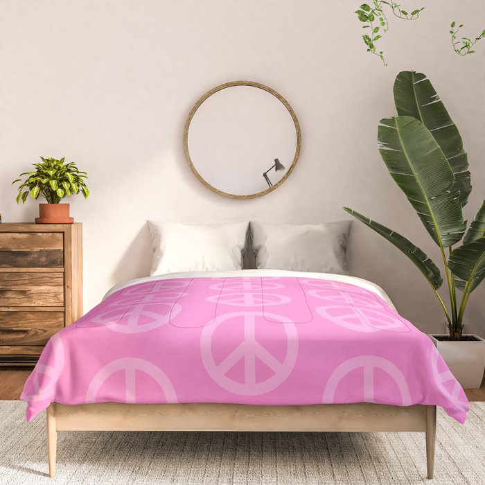 Peace Symbols - Pink Comforter Gallery Image 3