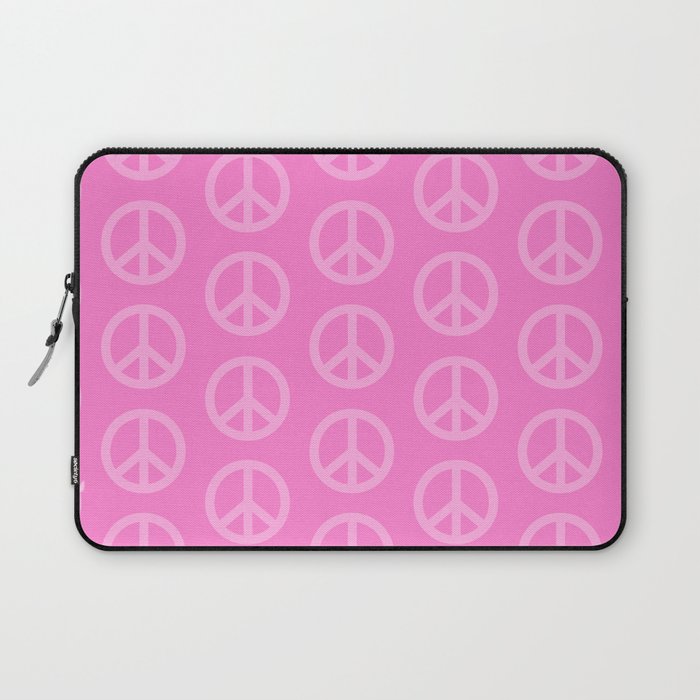 Peace Symbols - Pink Laptop Sleeve Gallery Image 1