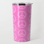 Peace Symbols - Pink Travel Mug Gallery Image 1