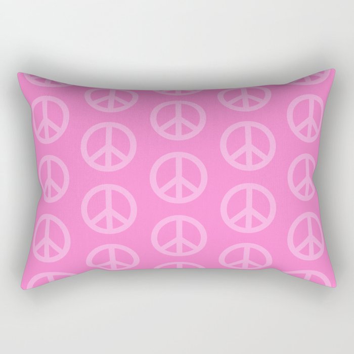 Peace Symbols - Pink Rectangular Pillow Gallery Image 1
