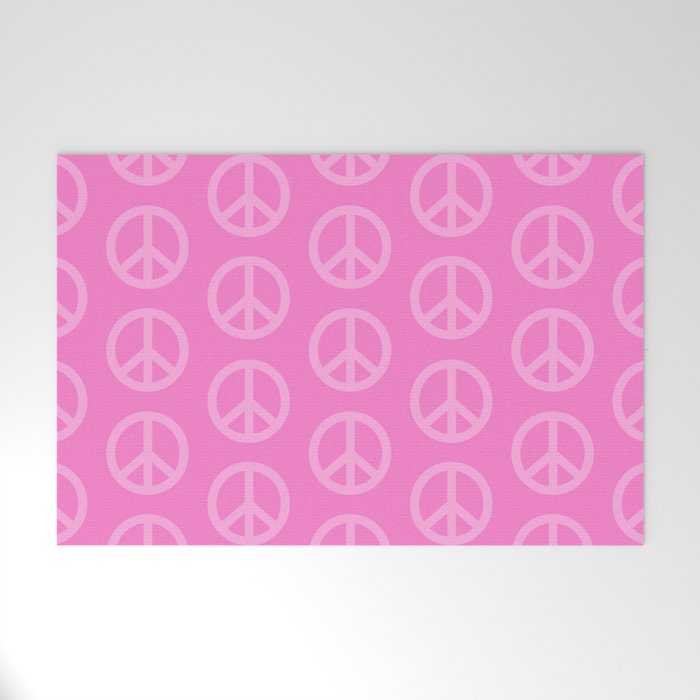 Peace Symbols - Pink Welcome Mat Gallery Image 1
