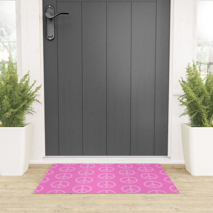 Peace Symbols - Pink Welcome Mat Gallery Image 3