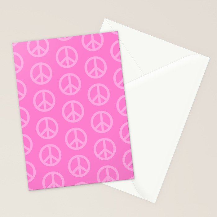 Peace Symbols - Pink Stationery Card Gallery Image 2