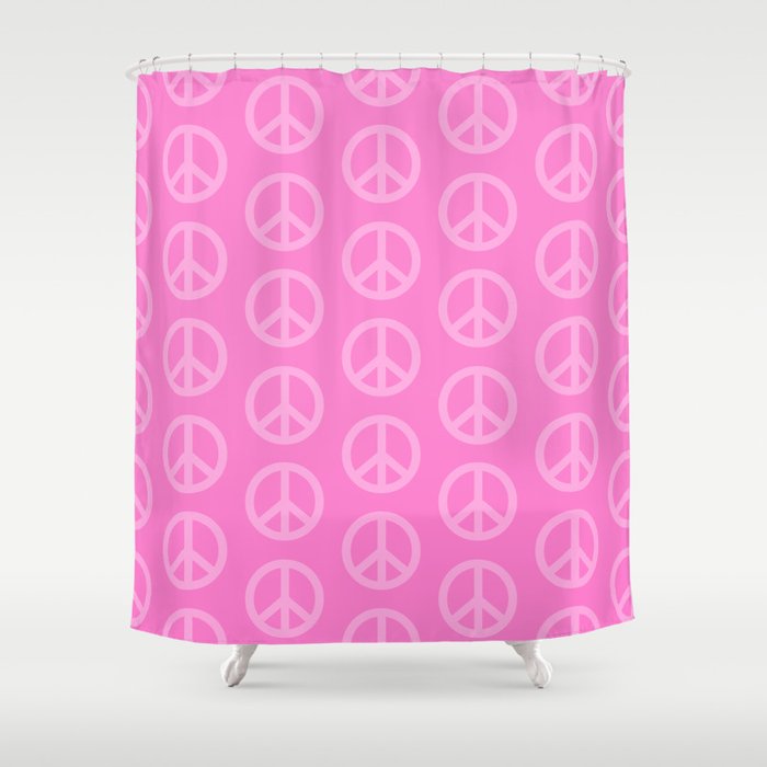 Peace Symbols - Pink Shower Curtain Gallery Image 1
