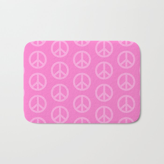 Peace Symbols - Pink Bath Mat Gallery Image 1