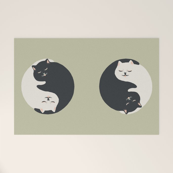 Hidden cat 26 yin yang hug Welcome Mat Gallery Image 1