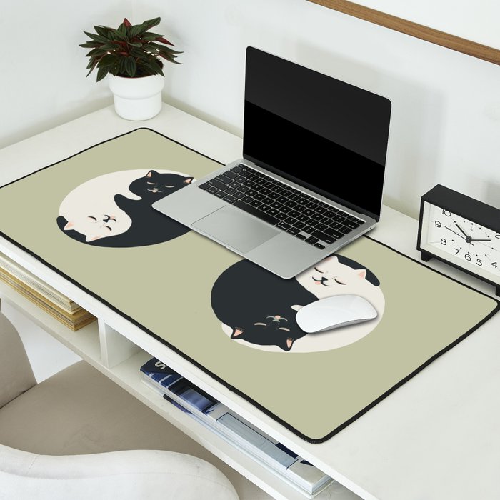 Hidden cat 26 yin yang hug Desk Mat Gallery Image 2
