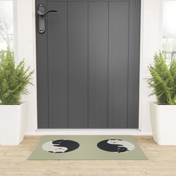 Hidden cat 26 yin yang hug Welcome Mat Gallery Image 3