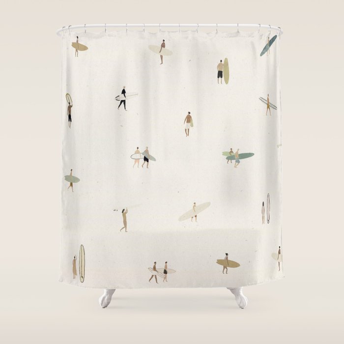 Tiny Surfers Shower Curtain Gallery Image 1