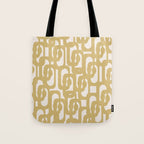 Mid Century Modern Loop Pattern in Muted Dijon Gold and Cream Tote Bag Gallery Image 1