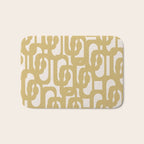 Mid Century Modern Loop Pattern in Muted Dijon Gold and Cream Bath Mat Gallery Image 1