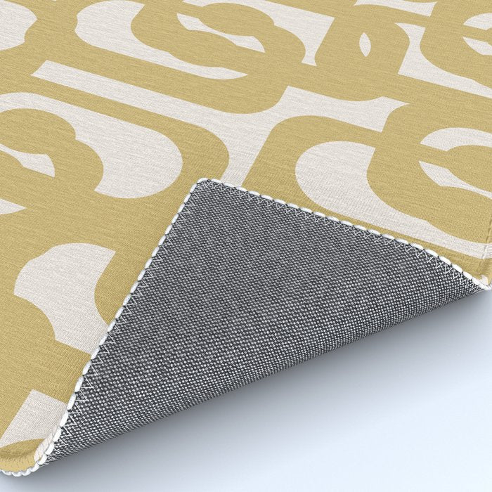 Mid Century Modern Loop Pattern in Muted Dijon Gold and Cream Rug Gallery Image 4