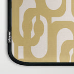 Mid Century Modern Loop Pattern in Muted Dijon Gold and Cream Laptop Sleeve Gallery Image 3