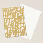 Mid Century Modern Loop Pattern in Muted Dijon Gold and Cream Stationery Card Gallery Image 2