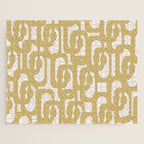Mid Century Modern Loop Pattern in Muted Dijon Gold and Cream Jigsaw Puzzle Gallery Image 1