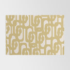 Mid Century Modern Loop Pattern in Muted Dijon Gold and Cream Rug Gallery Image 2