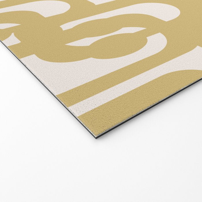 Mid Century Modern Loop Pattern in Muted Dijon Gold and Cream Welcome Mat Gallery Image 2