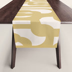 Mid Century Modern Loop Pattern in Muted Dijon Gold and Cream Table Runner Gallery Image 1