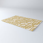 Mid Century Modern Loop Pattern in Muted Dijon Gold and Cream Rug Gallery Image 3
