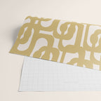 Mid Century Modern Loop Pattern in Muted Dijon Gold and Cream Wrapping Paper Gallery Image 2