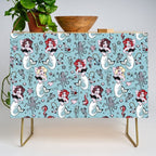 Molly Mermaid vintage pinup inspired nautical tattoo Credenza Gallery Image 1